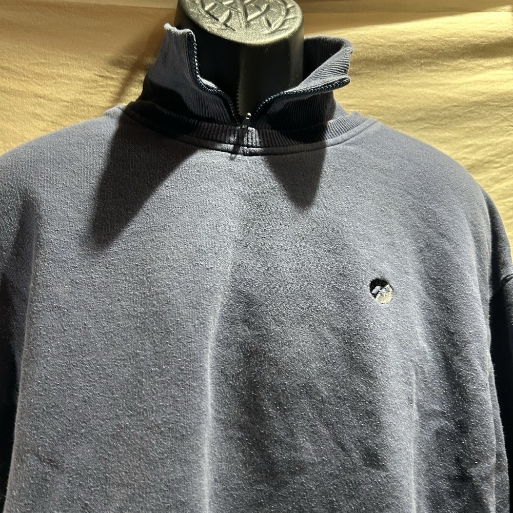 Regatta Est 1909 Quarter Zip Sweatshirt Pullover Faded Navy Blue Mens XL